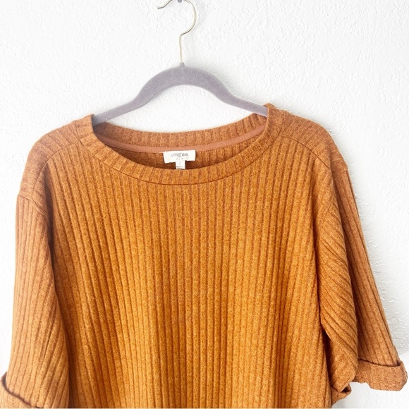 Umgee Sweater Women's Small Orange Ribbed Boxy Gremlincore Goblincore Boho - Picture 3 of 9